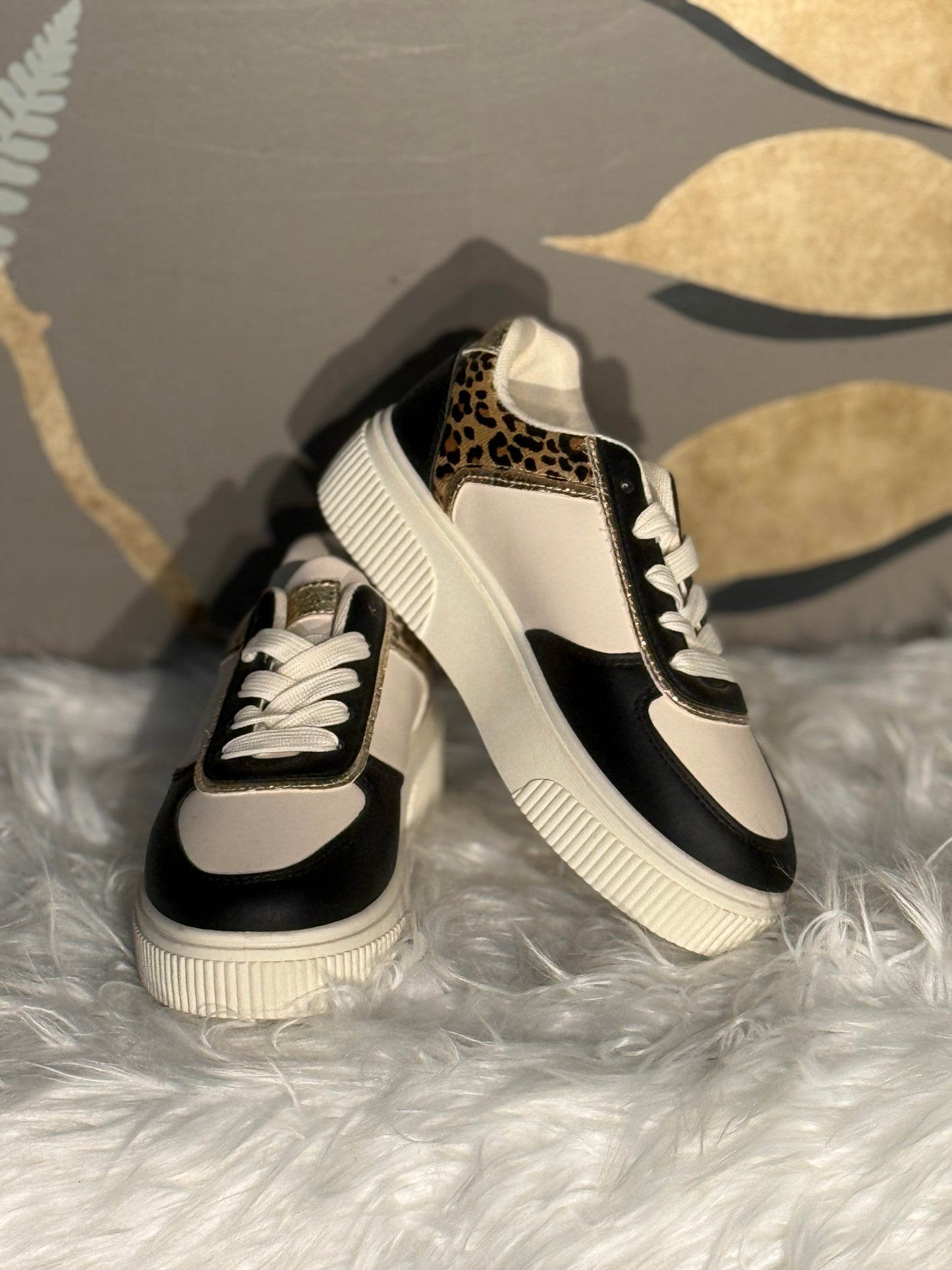 Sneackers leopardata nera