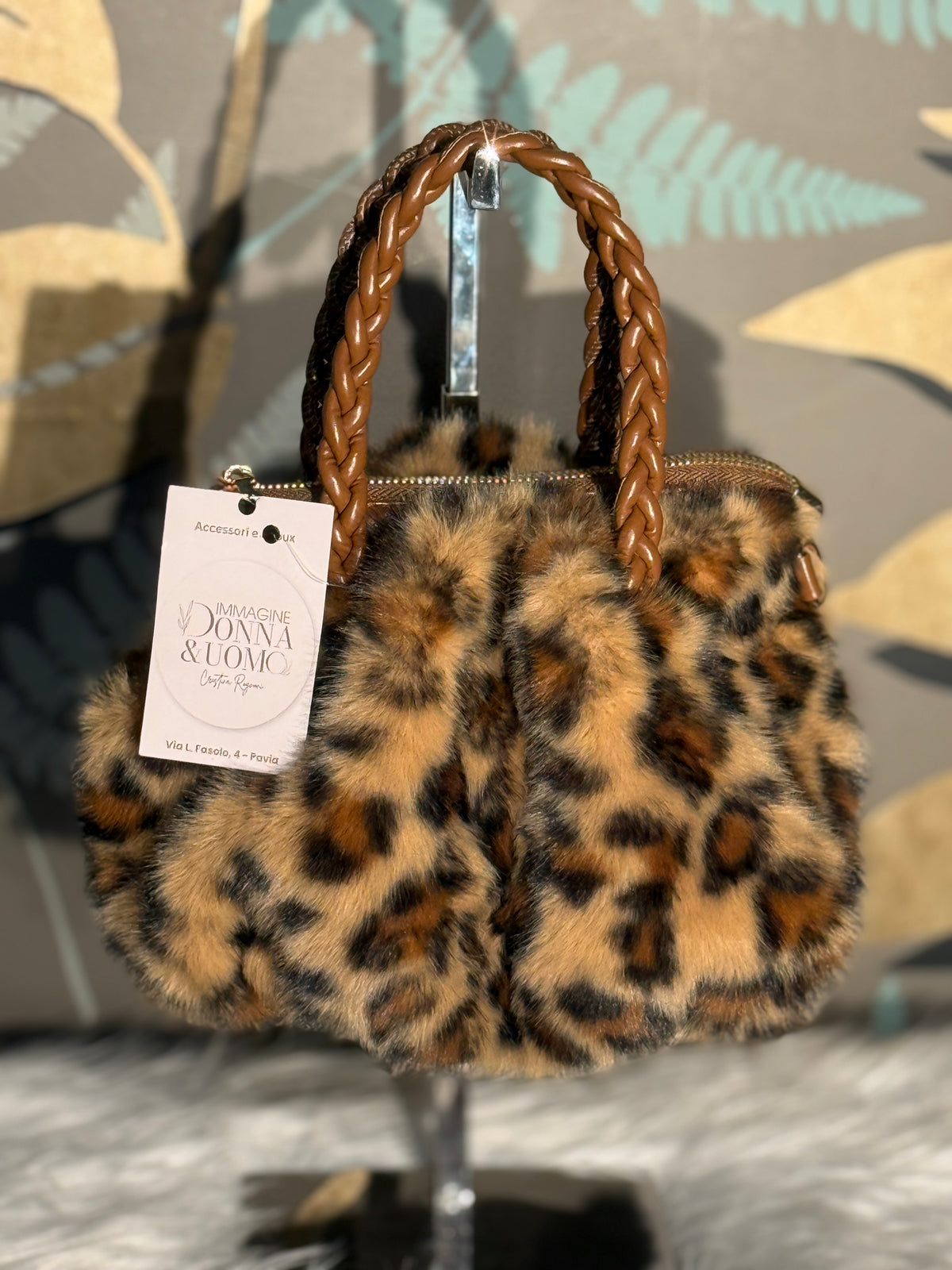 Borsa in pelo leopardata