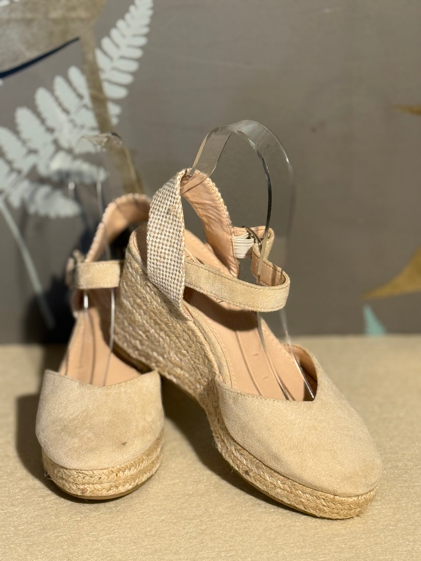 Espadrillas in camoscio con zeppa