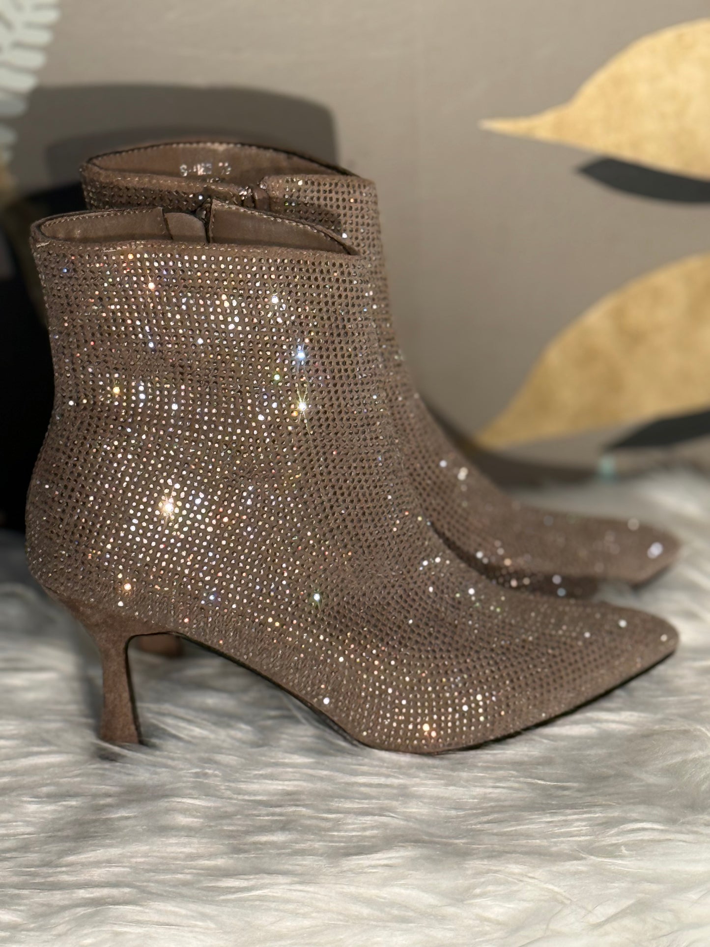 Tronchetto con tacco brillantini