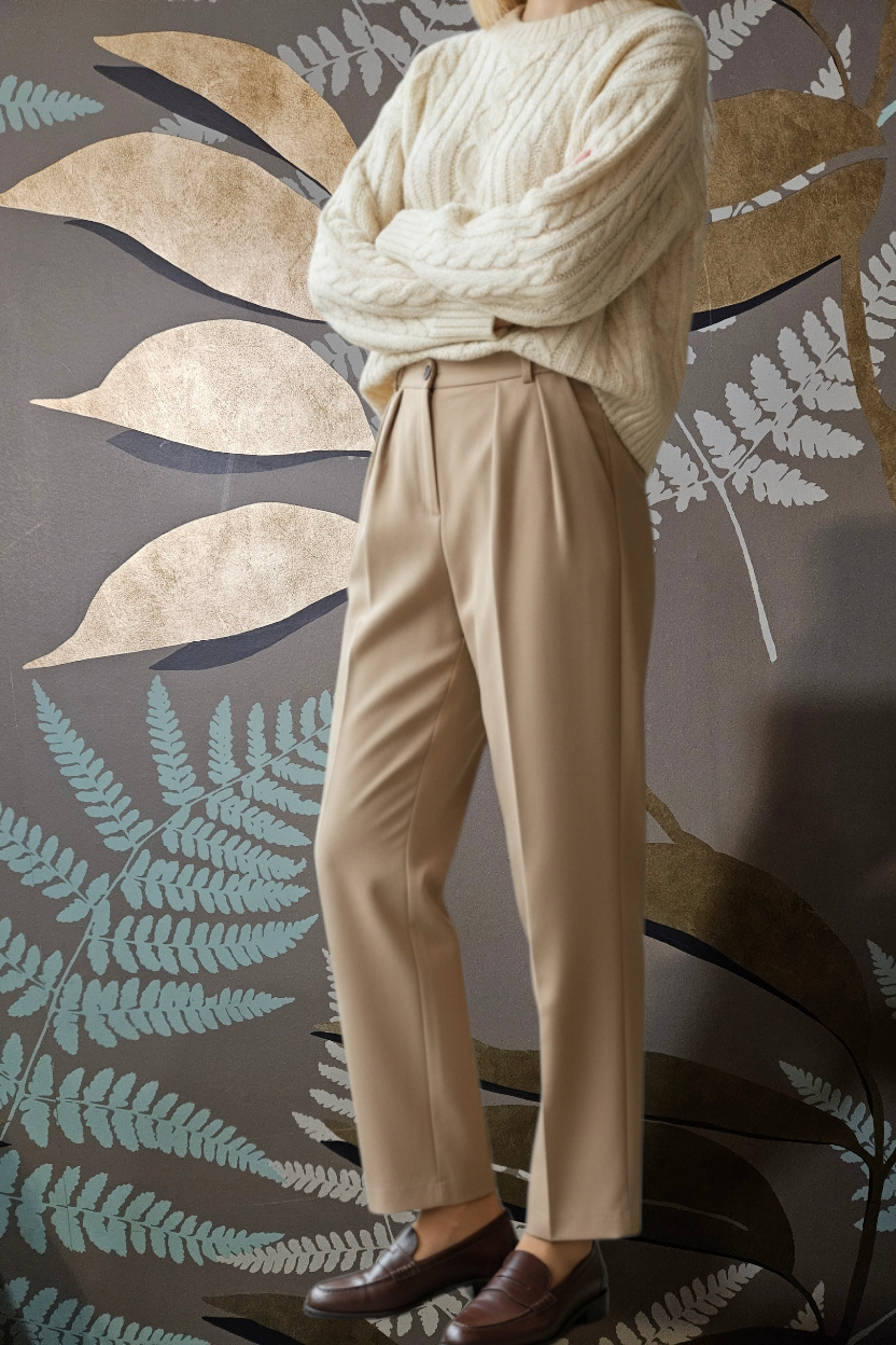 Pantalone palazzo khaki