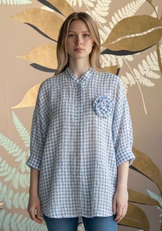 Camicia quadretti con inserto