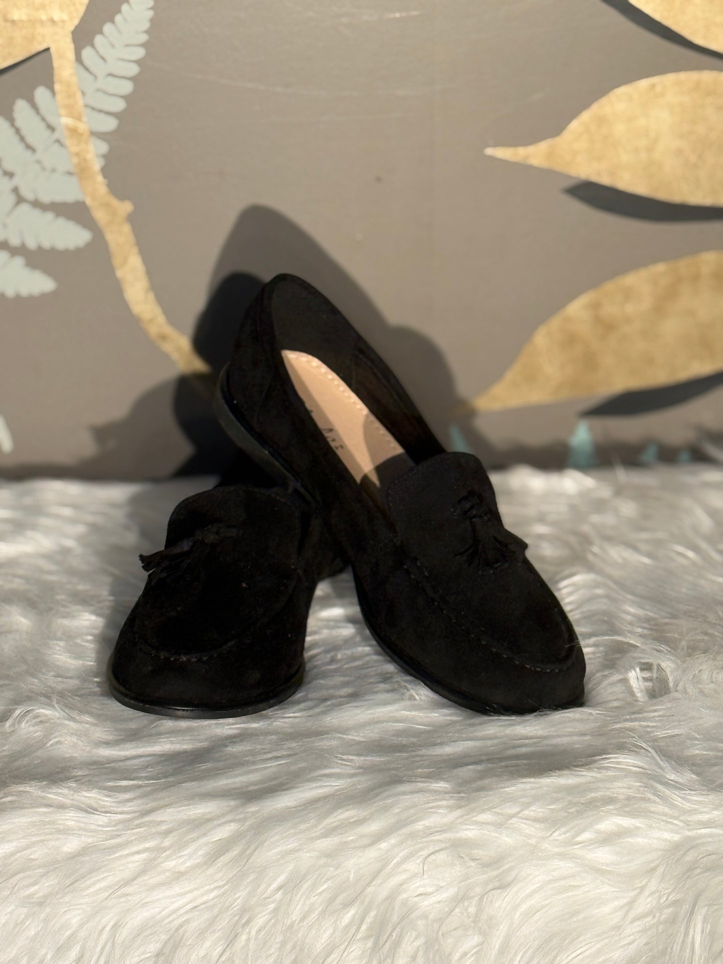 mocassini mod loro piana nero camoscio