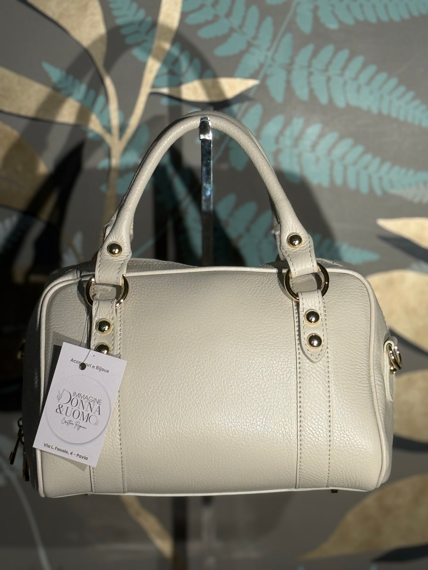 Bauletto Vera pelle color panna