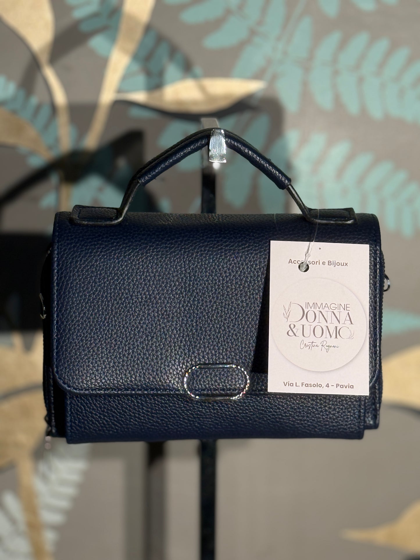 Borsina ecopelle blu