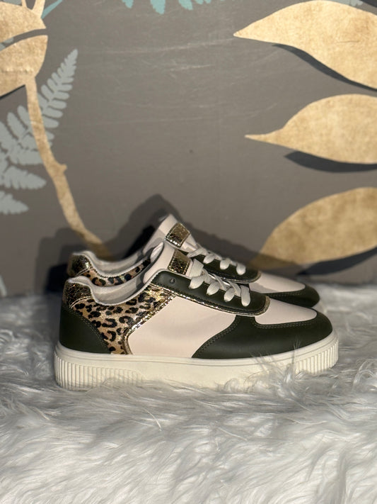Sneakers leopardata verde
