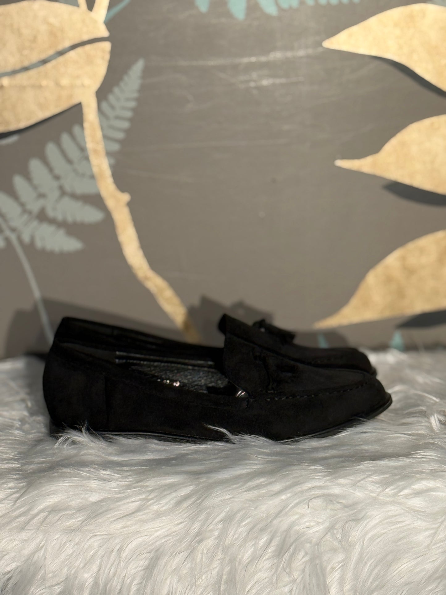 mocassini mod loro piana nero camoscio