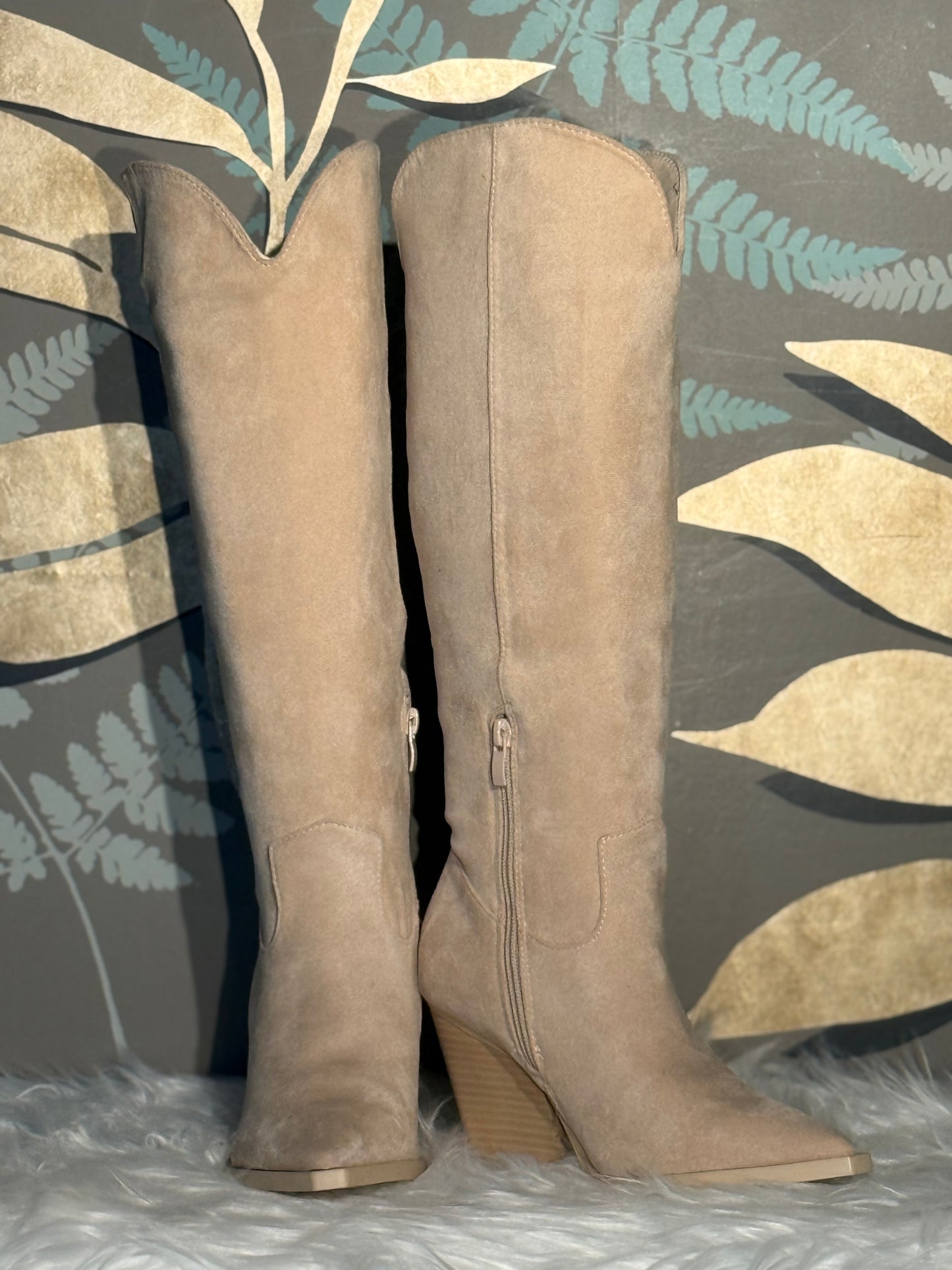 Camperos alti camoscio beige