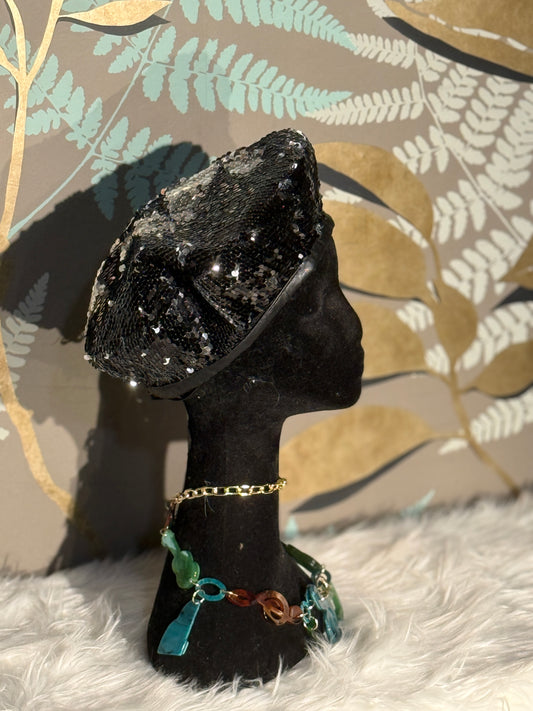 Basco in paillettes black