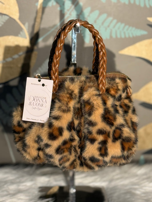 Borsa in pelo leopardata