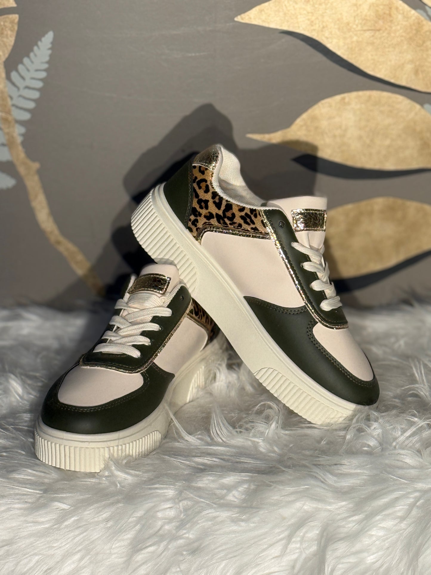 Sneakers leopardata verde