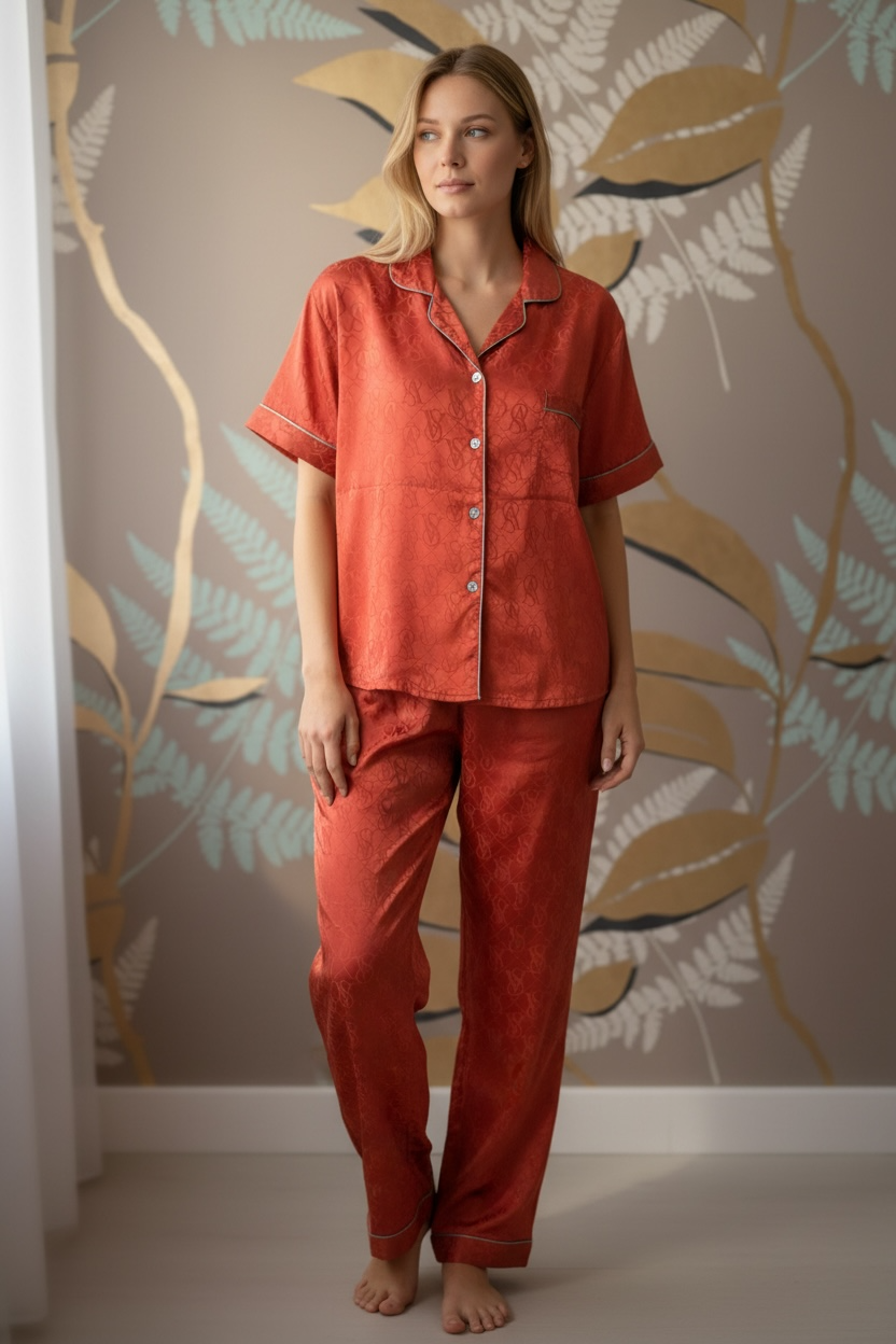 Pigiama maglia manica corte e pantalone lungo mod victoria secret