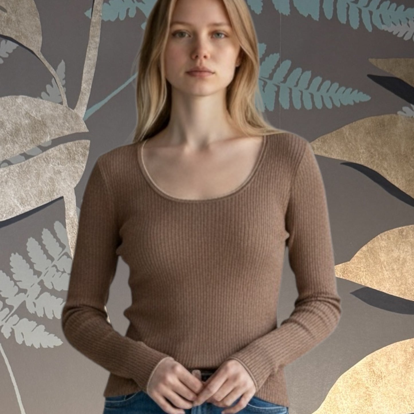 Maglione aderente lana