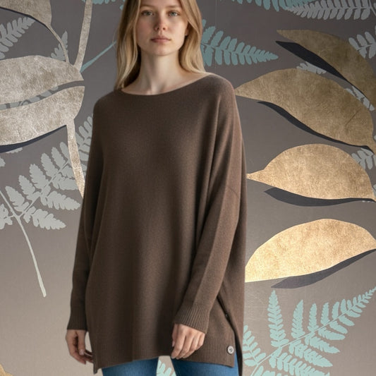Maglione over bottoncini laterali