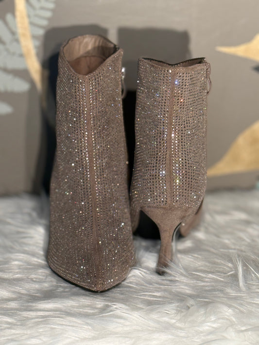 Tronchetto con tacco brillantini