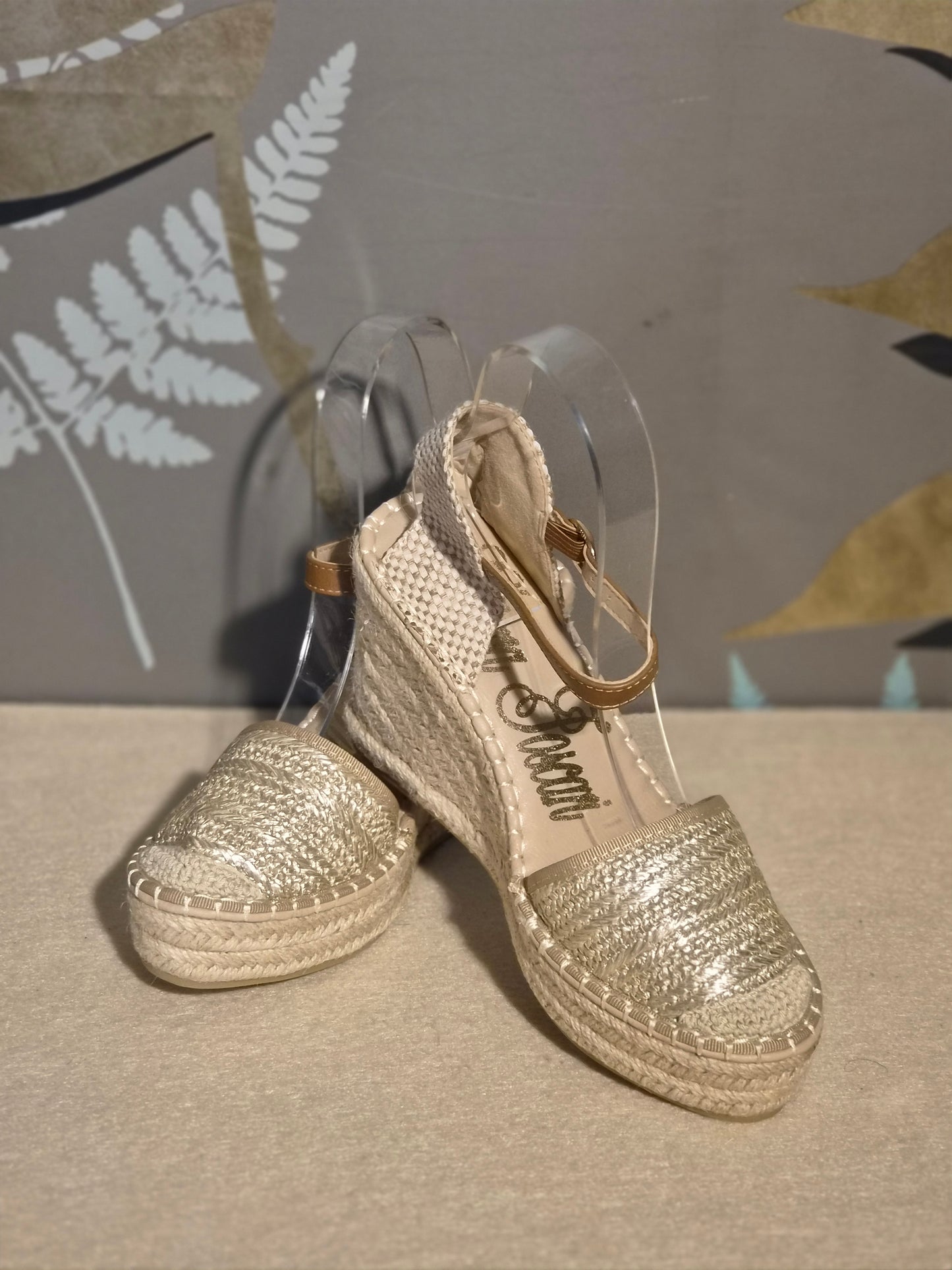 Espadrillas tacco raffia