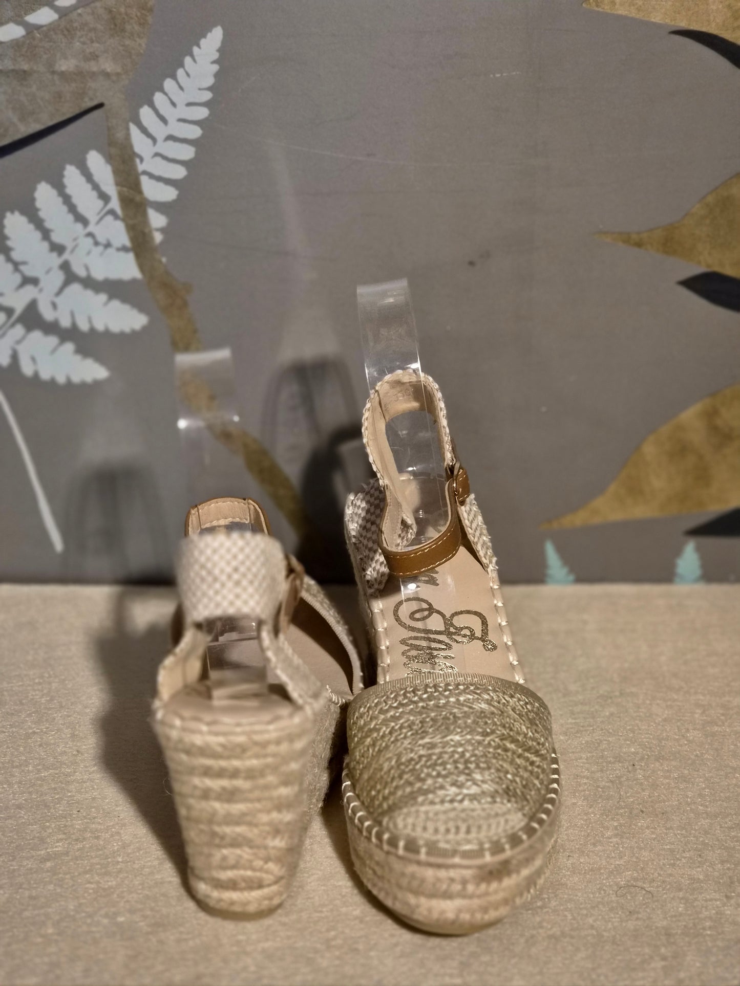 Espadrillas tacco raffia