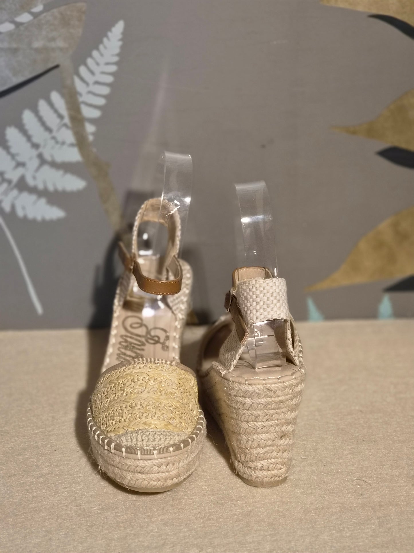 Espadrillas tacco raffia