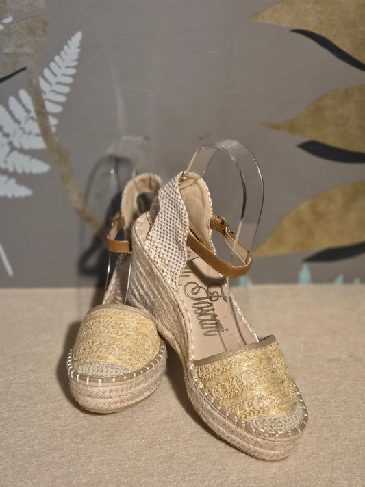 Espadrillas tacco raffia